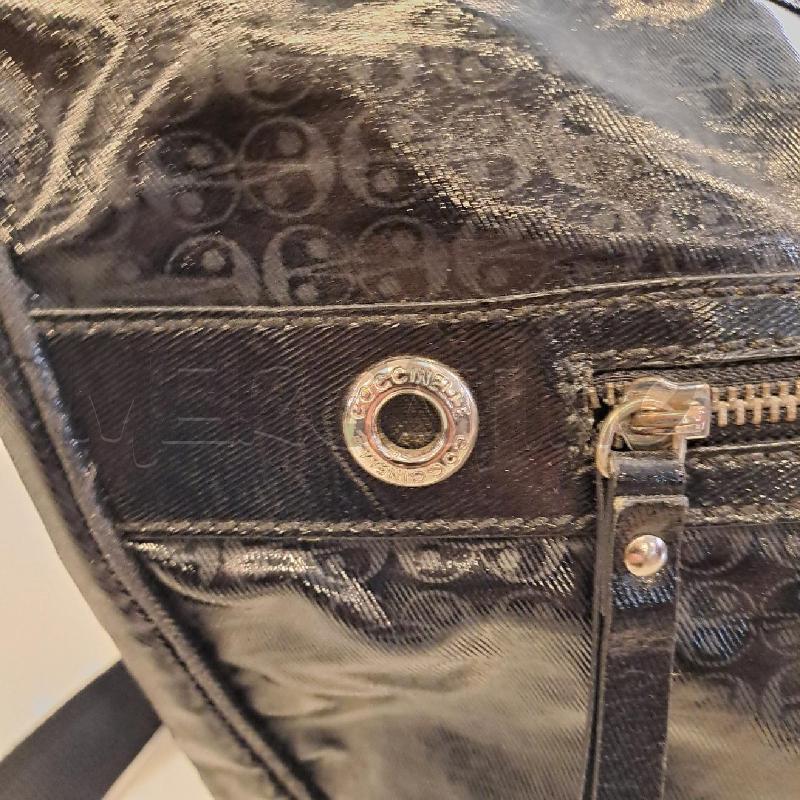BORSA DONNA COCCINELLE TELA NERO LUCIDO MONOGRAM | Mercatino dell'Usato Bologna 5