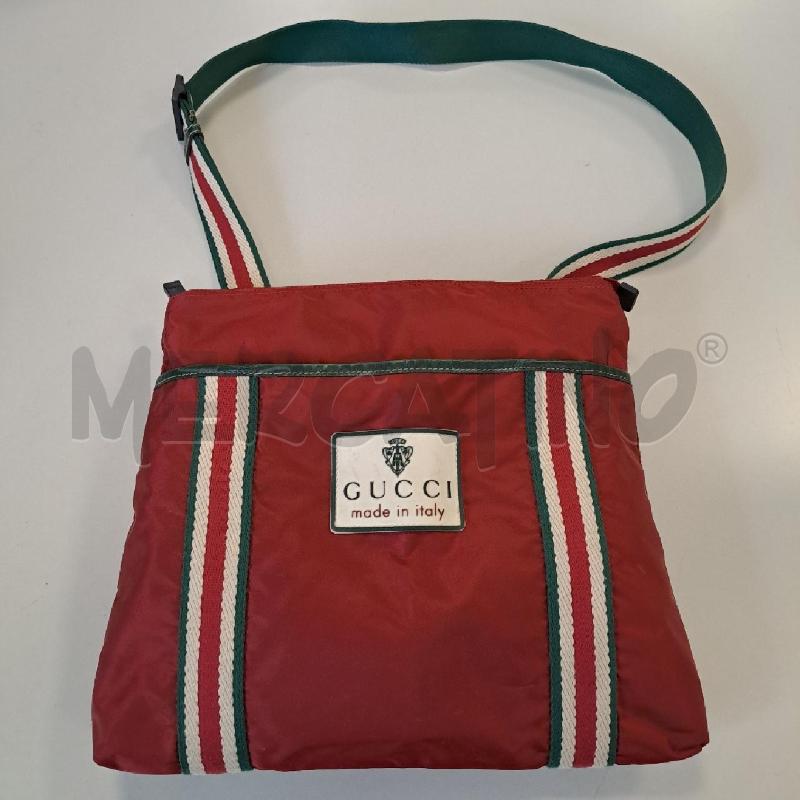 BORSA DONNA GUCCI TELA NYLON BORDEAUX TRACOLLA | Mercatino dell'Usato Bologna 1