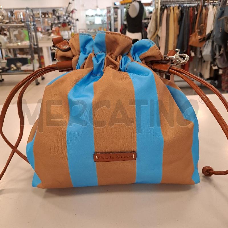 BORSA DONNA MANILA GRACE MARRONE E AZZURRO | Mercatino dell'Usato Bologna 1
