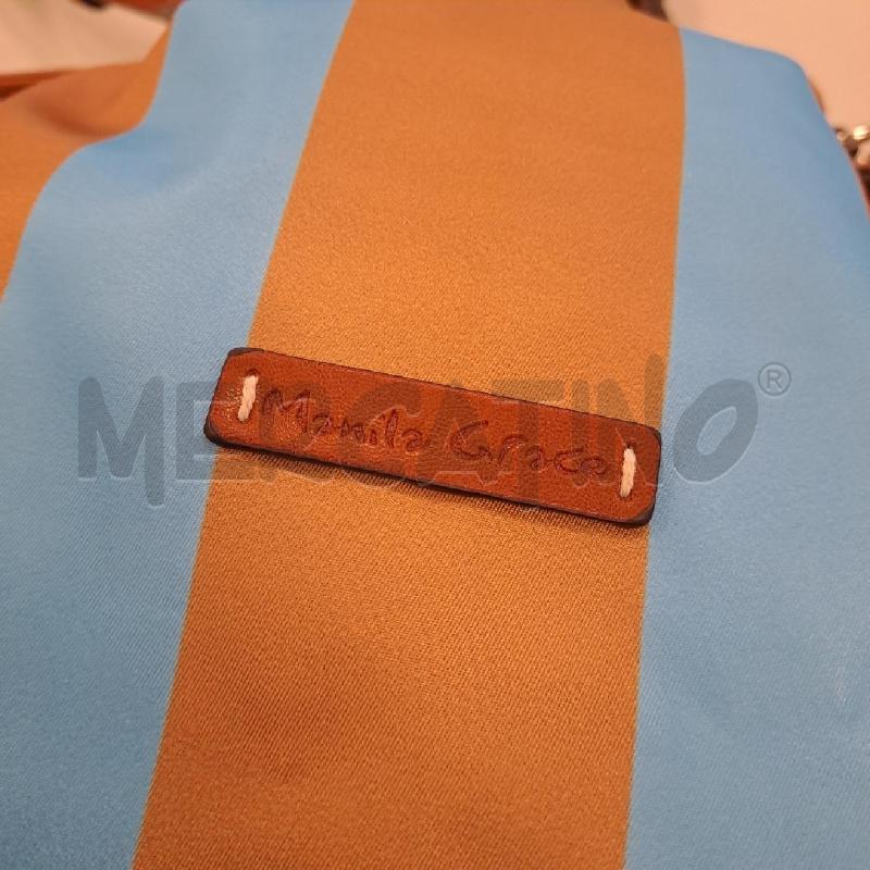 BORSA DONNA MANILA GRACE MARRONE E AZZURRO | Mercatino dell'Usato Bologna 3