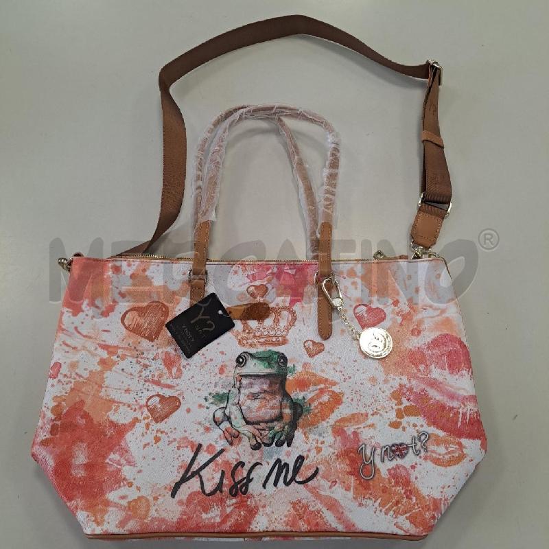 BORSA DONNA YNOT? KISS ME BIANCO SALMONE | Mercatino dell'Usato Bologna 1