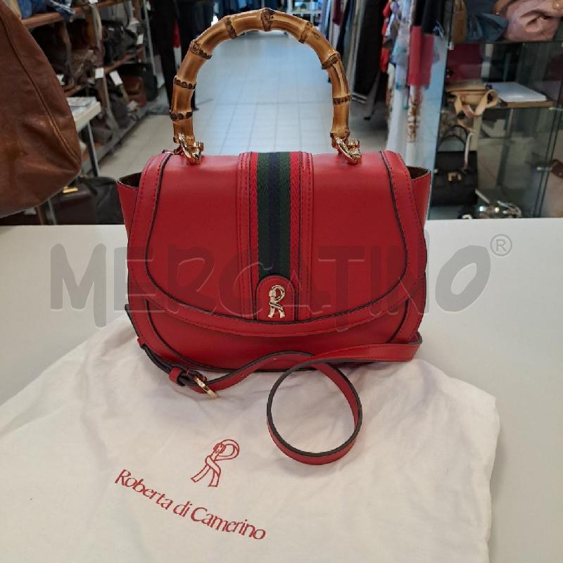 BORSA ROBERTA DI CAMERINO ROSSA MANICO BAMBOO | Mercatino dell'Usato Bologna 2