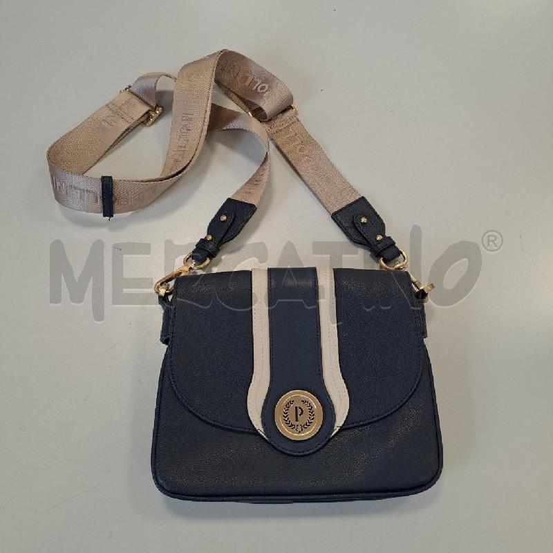 BORSETTA DONNA POLLINI TRACOLLA ECO BLU BEIGE | Mercatino dell'Usato Bologna 1