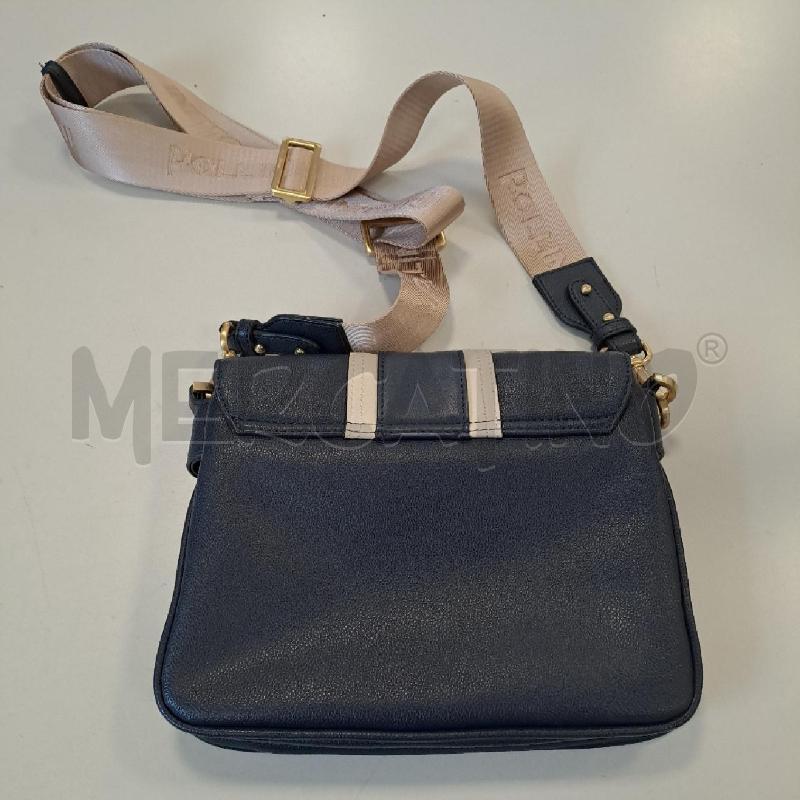 BORSETTA DONNA POLLINI TRACOLLA ECO BLU BEIGE | Mercatino dell'Usato Bologna 5