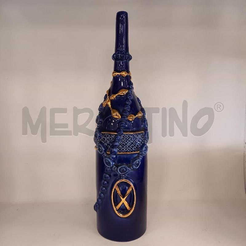 BOTTIGLIA IMOLARTE BLU DECORATA ORO | Mercatino dell'Usato Bologna 1