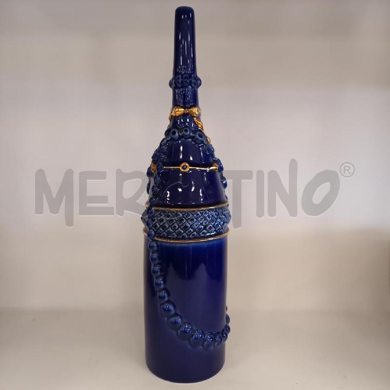 BOTTIGLIA IMOLARTE BLU DECORATA ORO | Mercatino dell'Usato Bologna 2