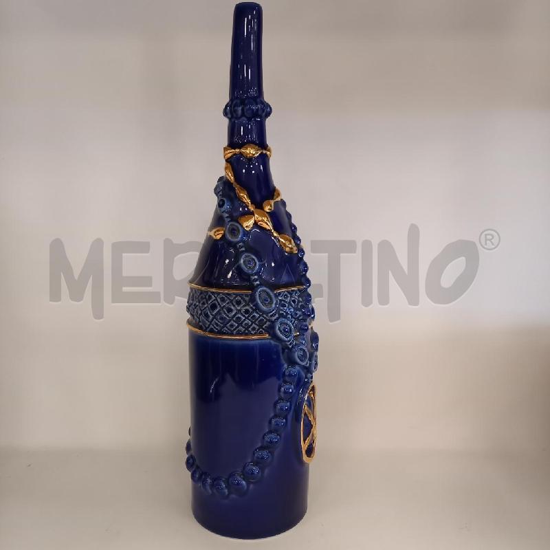 BOTTIGLIA IMOLARTE BLU DECORATA ORO | Mercatino dell'Usato Bologna 4