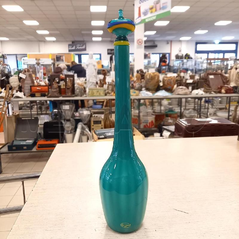 BOTTIGLIA VETRO MURANO VERDE | Mercatino dell'Usato Bologna 1