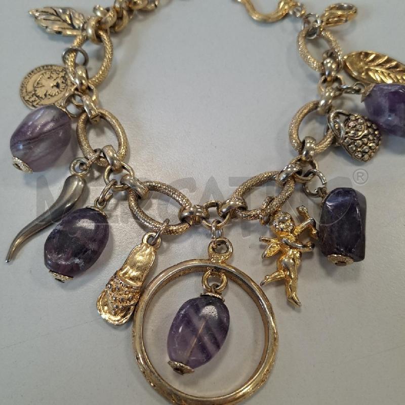 BRACCIALE DORATO CHARMS AMETISTA | Mercatino dell'Usato Bologna 2