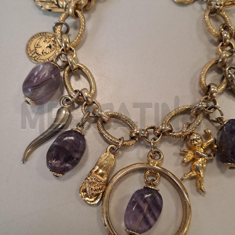 BRACCIALE DORATO CHARMS AMETISTA | Mercatino dell'Usato Bologna 3