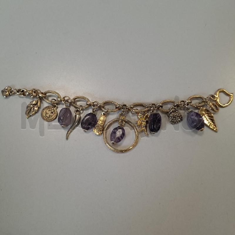 BRACCIALE DORATO CHARMS AMETISTA | Mercatino dell'Usato Bologna 4