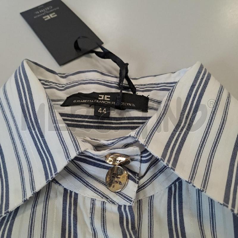 CAMICIA DONNA ELISABETTA FRANCHI BIANCO RIGHE BLU | Mercatino dell'Usato Bologna 2