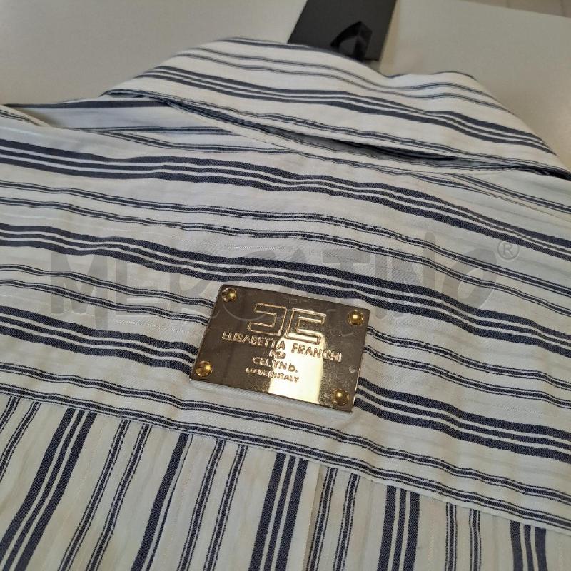 CAMICIA DONNA ELISABETTA FRANCHI BIANCO RIGHE BLU | Mercatino dell'Usato Bologna 4