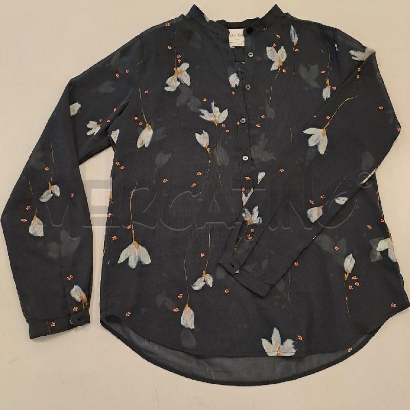 CAMICIA DONNA FORTE FORTE BLU FIORI BIANCO AZZURRO | Mercatino dell'Usato Bologna 1