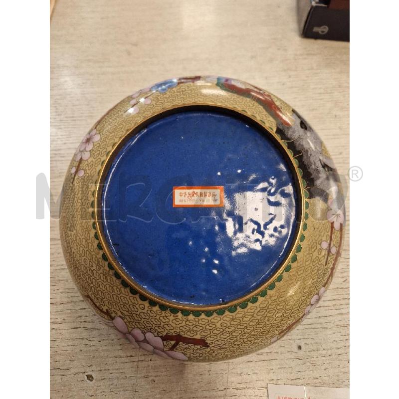 CIOTOLINA TONDA LAVORAZIONE CLOISONNE' SU BASE LEGNO | Mercatino dell'Usato Bologna 2