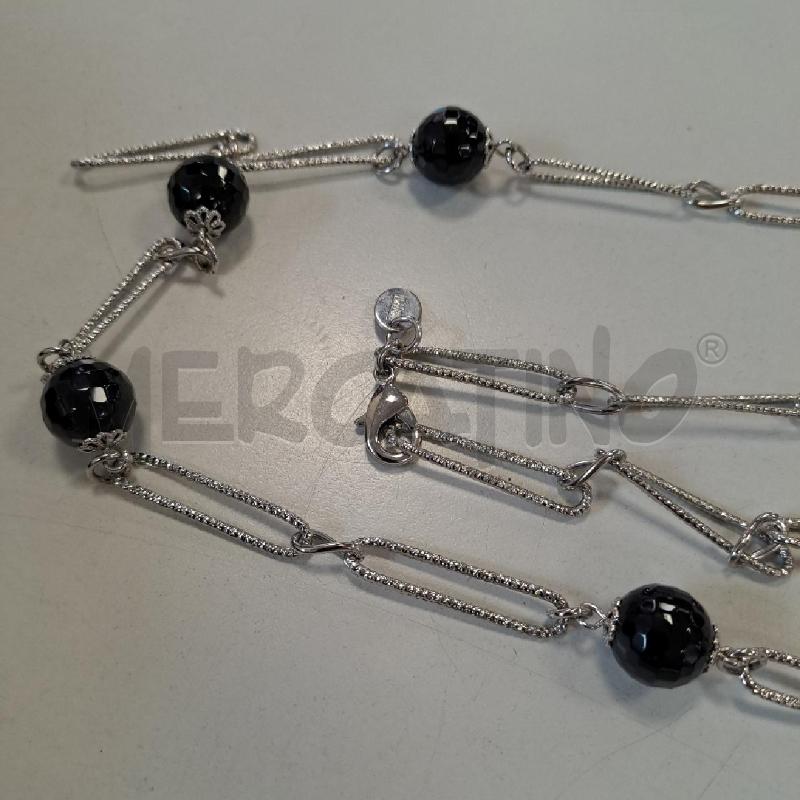 COLLANA L'OFFICIEL PERLE NERO SFACCETTATO MAGLIE LUNGHE | Mercatino dell'Usato Bologna 4