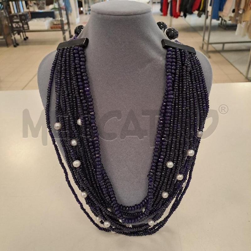 COLLANA PIETRE VIOLA MULTIFILO | Mercatino dell'Usato Bologna 1