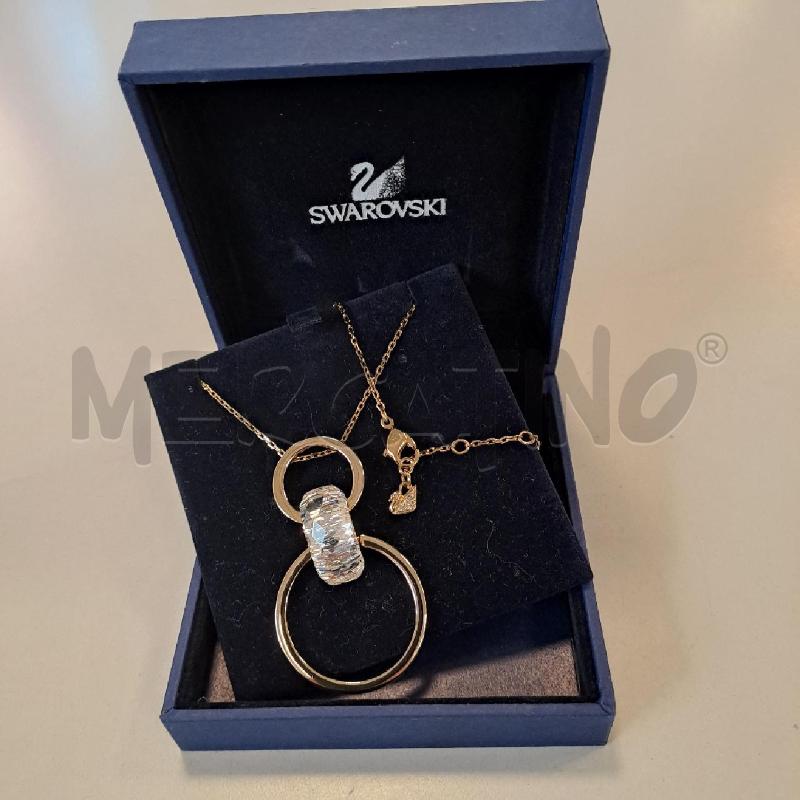 COLLANA SWAROVSKI DORATA DOPPIO CERCHIO | Mercatino dell'Usato Bologna 1