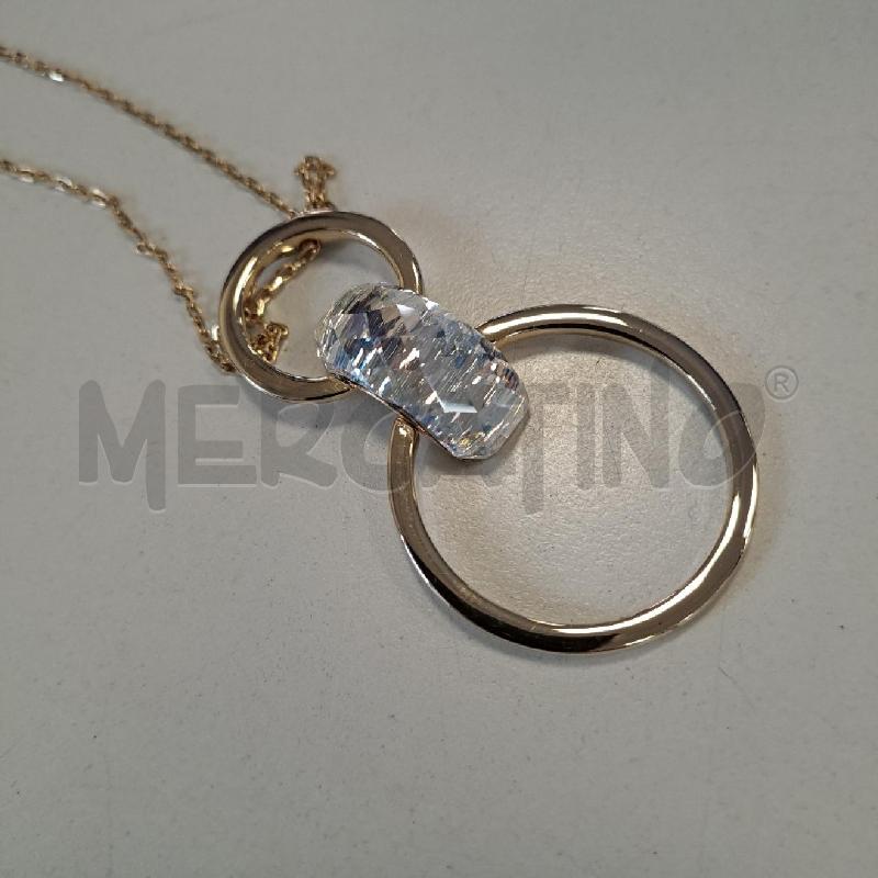 COLLANA SWAROVSKI DORATA DOPPIO CERCHIO | Mercatino dell'Usato Bologna 2