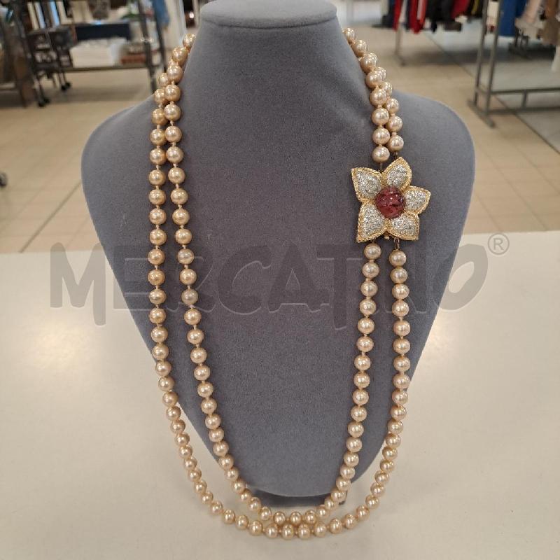 COLLANA VOGUE BIJOUX DOPPIO FILO PERLE CHAMPAGNE | Mercatino dell'Usato Bologna 1