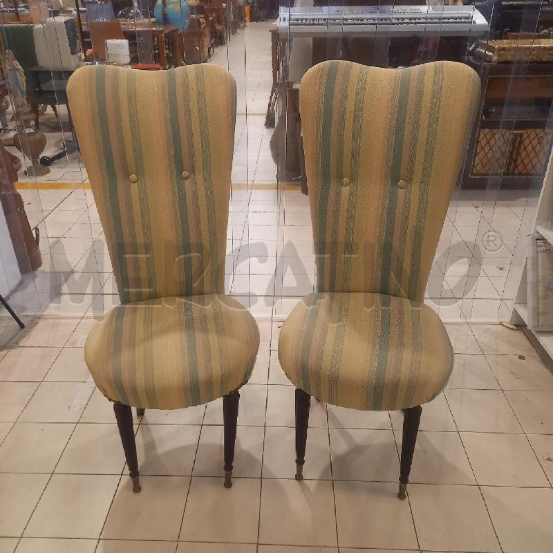 COPPIA SEDIE TAPPEZZATE ANNI 50/60 | Mercatino dell'Usato Bologna 1