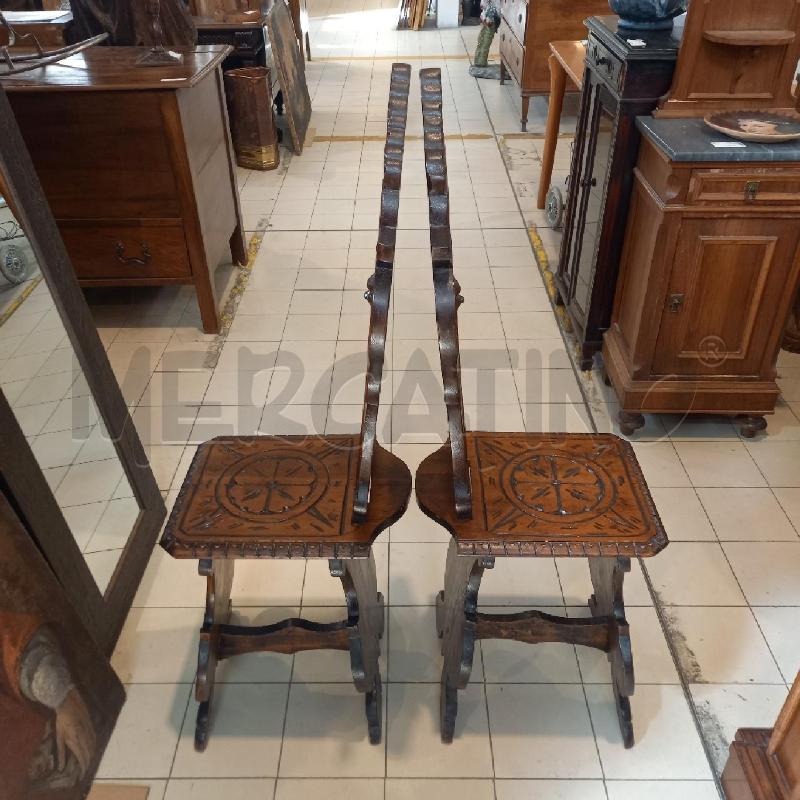COPPIA SEDIE VECCHIE SCOLPITE | Mercatino dell'Usato Bologna 2
