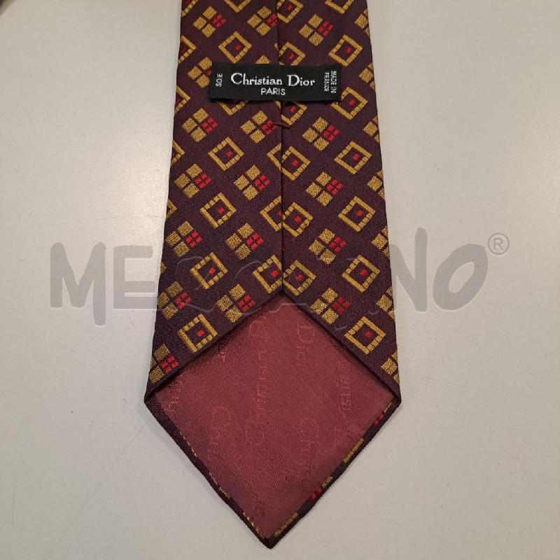 CRAVATTA CHRISTIAN DIOR SETA BORDEAUX FANTASIA | Mercatino dell'Usato Bologna 2
