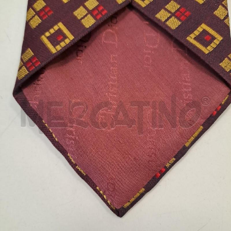 CRAVATTA CHRISTIAN DIOR SETA BORDEAUX FANTASIA | Mercatino dell'Usato Bologna 3