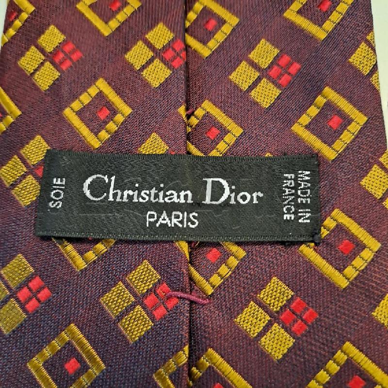 CRAVATTA CHRISTIAN DIOR SETA BORDEAUX FANTASIA | Mercatino dell'Usato Bologna 4