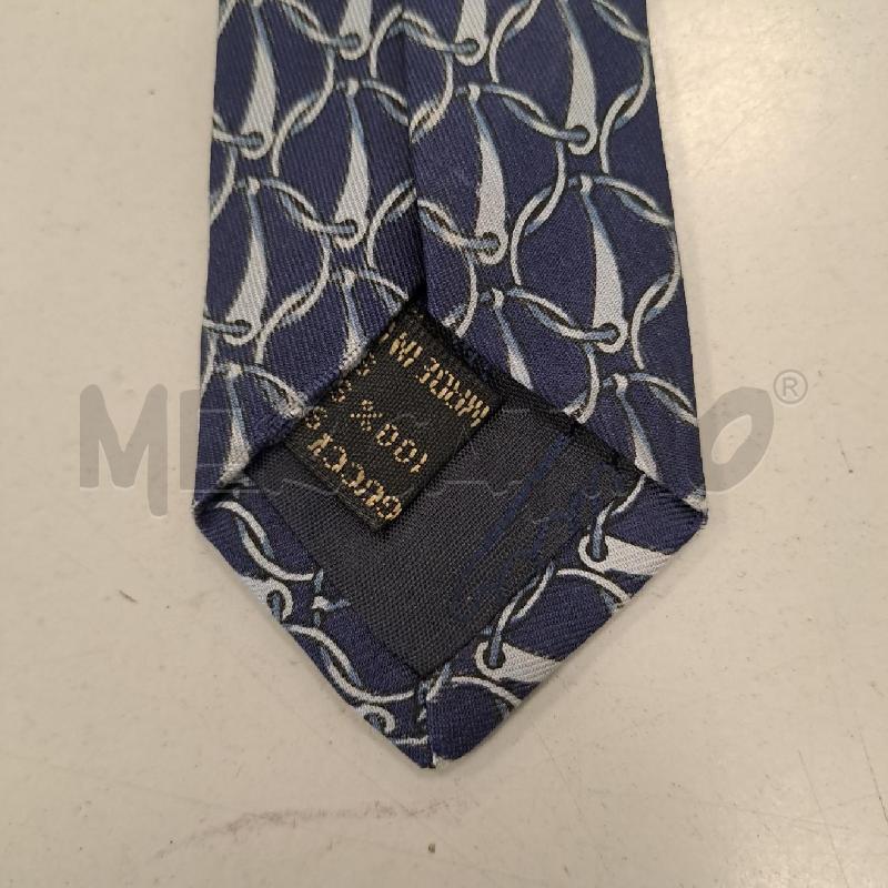 CRAVATTA GUCCI BLU DISEGNO GRIGIO | Mercatino dell'Usato Bologna 3