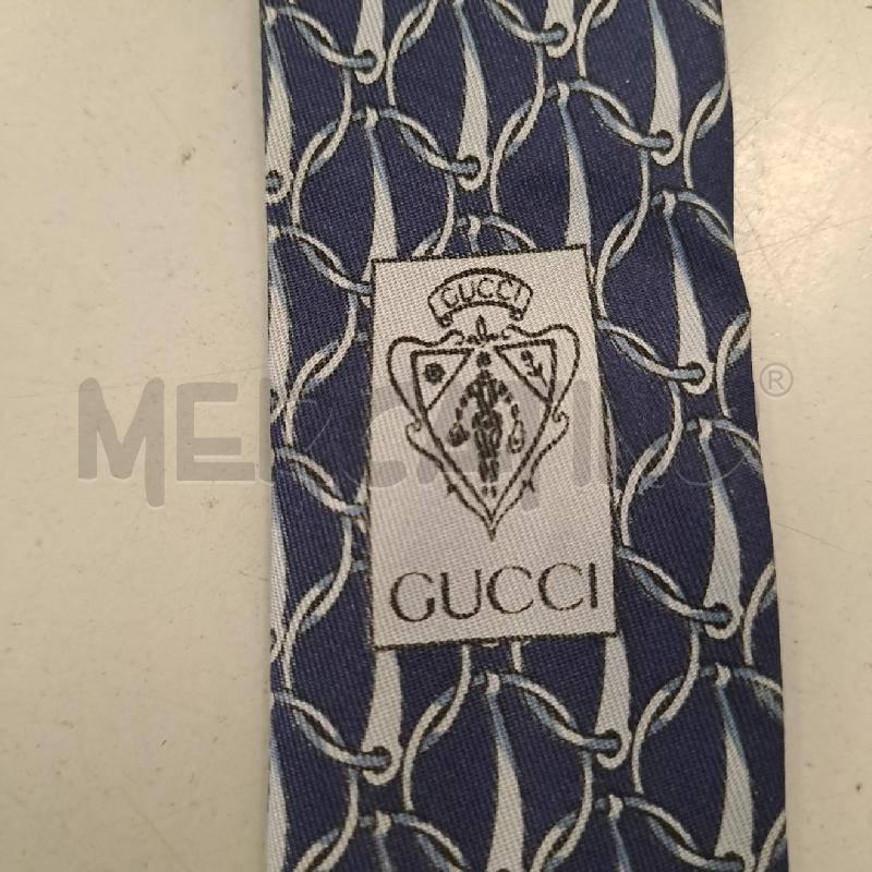 CRAVATTA GUCCI BLU DISEGNO GRIGIO | Mercatino dell'Usato Bologna 4