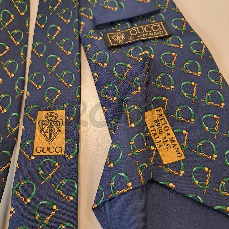 CRAVATTA GUCCI SETA BLU VERDE GIALLO | Mercatino dell'Usato Bologna 3