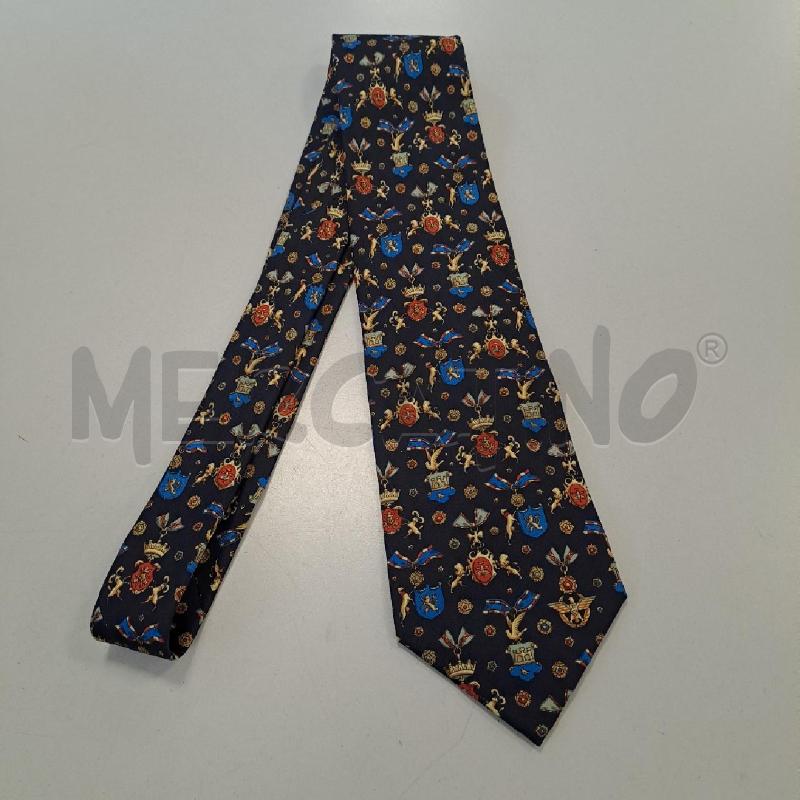 CRAVATTA SALVATORE FERRAGAMO BLU STEMMI ROSSO BLUETTE | Mercatino dell'Usato Bologna 1