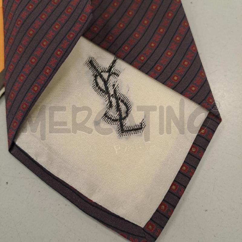 CRAVATTA YSL MARRONE E ROSSA | Mercatino dell'Usato Bologna 4