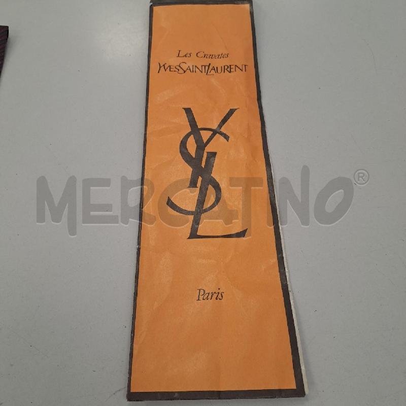 CRAVATTA YSL MARRONE E ROSSA | Mercatino dell'Usato Bologna 5