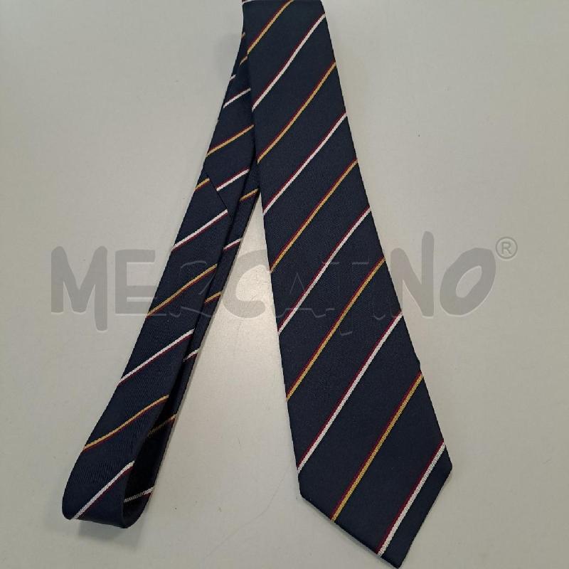 CRAVATTA YVES SAINT LAURENT BLU RIGA BIANCO GIALLO ROSSO | Mercatino dell'Usato Bologna 1