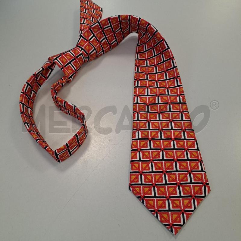 CRAVATTA YVES SAINT LAURENT SETA FANTASIA ROSSA | Mercatino dell'Usato Bologna 1