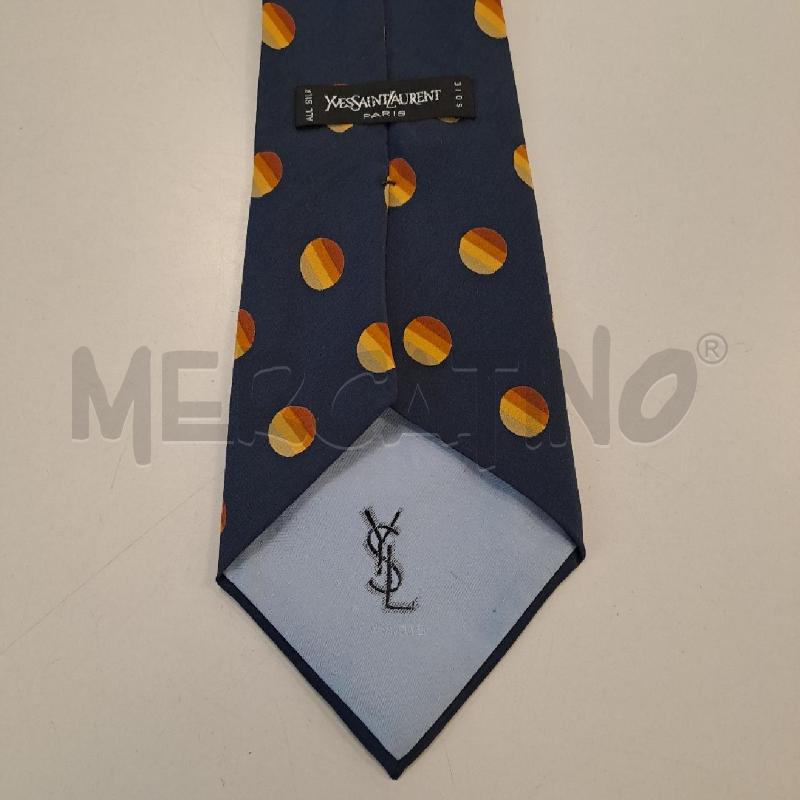 CRAVATTA YVES SAINT LAURENT SETA  BLU FANTASIA BOLLI  | Mercatino dell'Usato Bologna 2