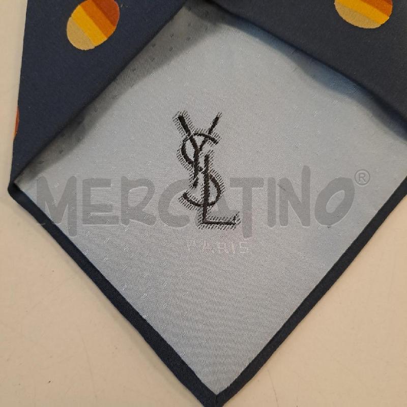 CRAVATTA YVES SAINT LAURENT SETA  BLU FANTASIA BOLLI  | Mercatino dell'Usato Bologna 3