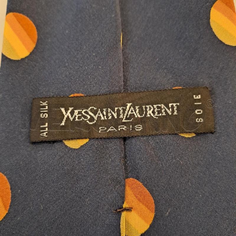 CRAVATTA YVES SAINT LAURENT SETA  BLU FANTASIA BOLLI  | Mercatino dell'Usato Bologna 4