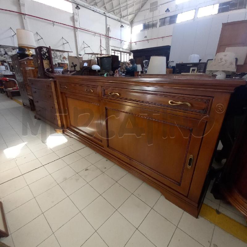 CREDENZA LEGNO 2 ANTE SCORREVOLI + 2 CASSETTI | Mercatino dell'Usato Bologna 1