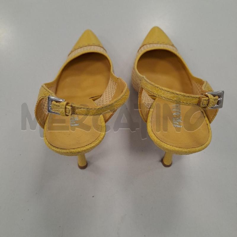 DECOLLETE PRADA SLINGBACK GIALLO E RATTAN | Mercatino dell'Usato Bologna 2