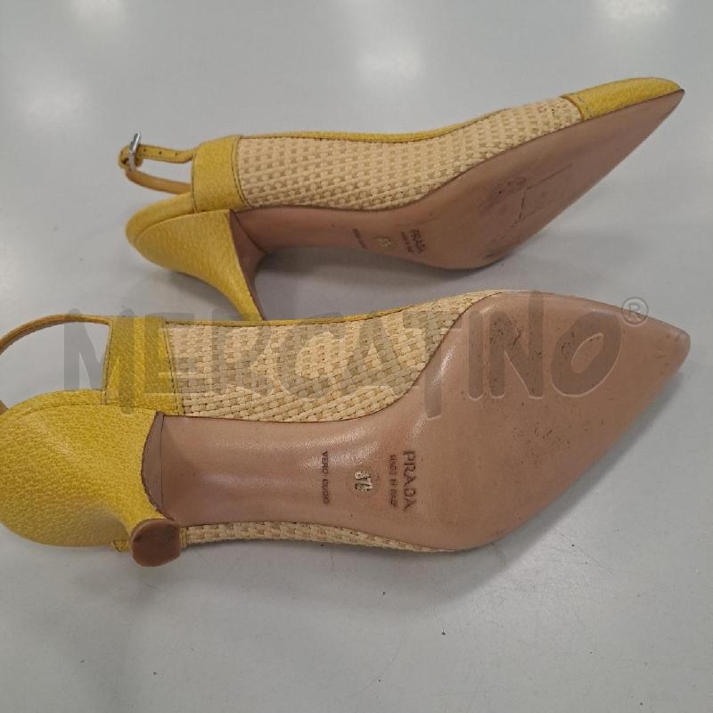 DECOLLETE PRADA SLINGBACK GIALLO E RATTAN | Mercatino dell'Usato Bologna 5