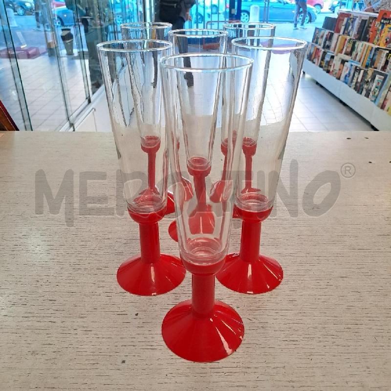 FLUTES PZ. 6 OKTETT BODUM ANNI 80 BASE ROSSA | Mercatino dell'Usato Bologna 1