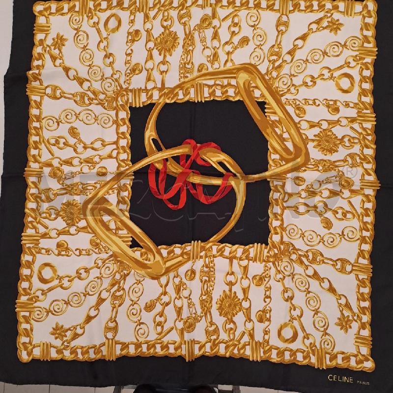 FOULARD CARRE' CELINE PARIS NERO AVORIO GIALLO ROSSO | Mercatino dell'Usato Bologna 1