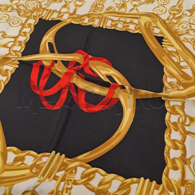 FOULARD CARRE' CELINE PARIS NERO AVORIO GIALLO ROSSO | Mercatino dell'Usato Bologna 3