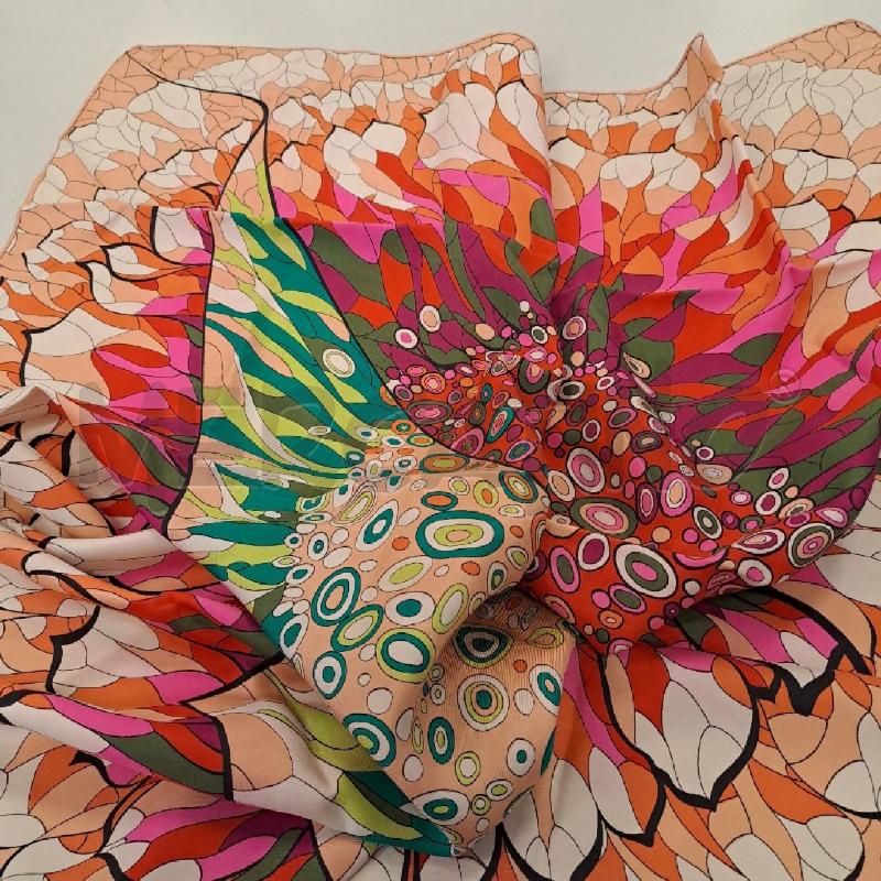 FOULARD D'ESTE SETA ROSA ROSSO FUCSIA VERDE | Mercatino dell'Usato Bologna 3
