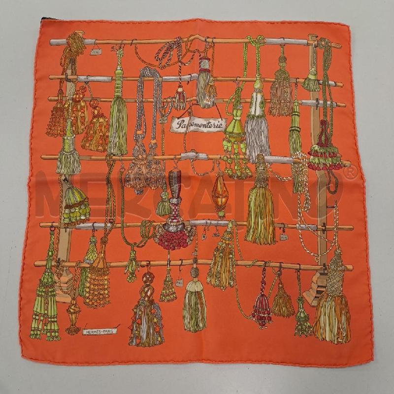 FOULARD GAVROCHE HERMES 45 PASSEMENTERIE ARANCIO LIME | Mercatino dell'Usato Bologna 1