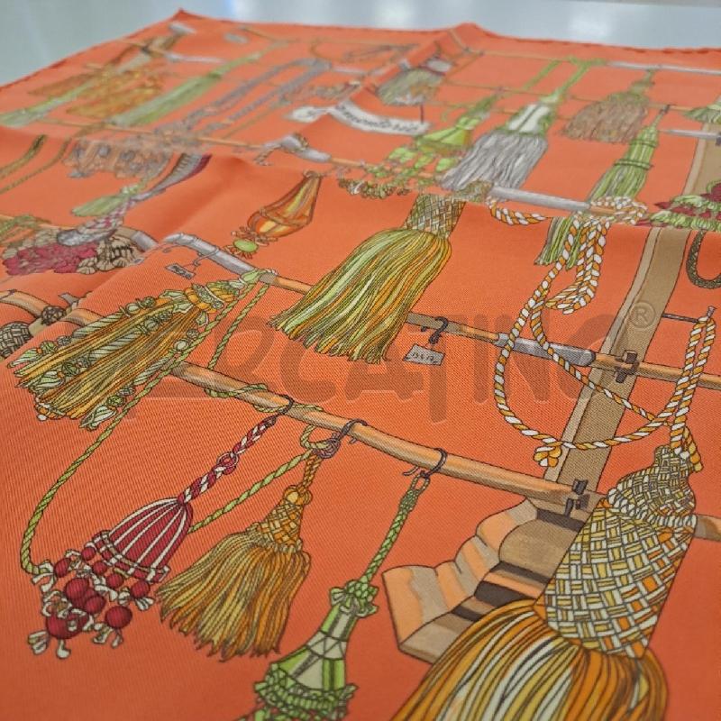 FOULARD GAVROCHE HERMES 45 PASSEMENTERIE ARANCIO LIME | Mercatino dell'Usato Bologna 4