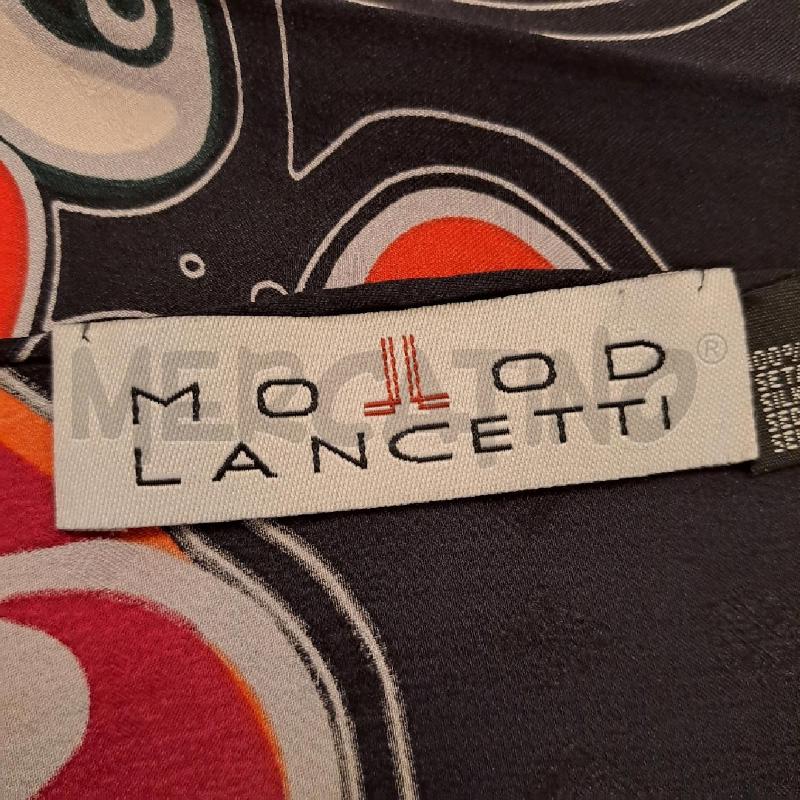 FOULARD LANCETTI SETA NERO ROSSA ARANCIO | Mercatino dell'Usato Bologna 3